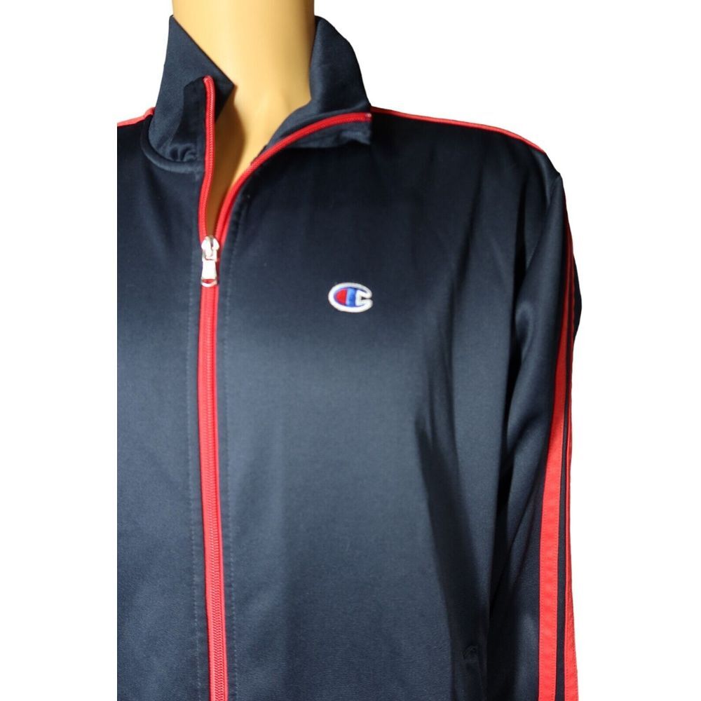 Champion Track Jacket Size XL Blue Red Stripes Vintage Retro Y2K - Picture 2 of 5